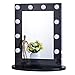 Chende Black Vanity Mirror with Lights, Large Hollywood Mirror with Outlet and Dimmer, Lighted Makeup Mirror for Table or Wall, 25.6'' x 19.7''