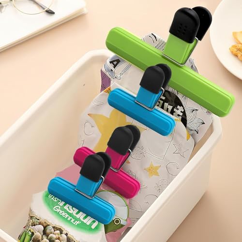 Food Tongs 12 Pieces Reusable Food Bag Plastic Closure Bag Clip for Bags for Kitchen Office Garage