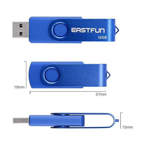 5 Stück 32GB USB Stick EASTFUN USB-Flash-Laufwerk Rotate Metall Speicherstick USB-Stick USB 2.0 Flash Drive Memory Stick… – Bild 5