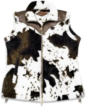 Hesaco Leopard Print Fleece Vest Women Faux Fur Vest Coat Cheetah