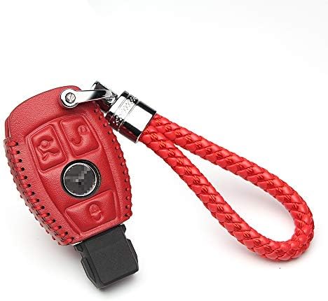 Visongel Genuine Leather Mercedes Benz Key fob Cover Holder for W203 W210 W211 W124 AMG Smart Keyless Entry Keys Accessories