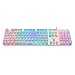EagleTec KG051-BR RGB LED Backlit Mechanical Gaming Keyboard, Low Profile 104 Key USB Keyboard with Quiet Cherry Brown Switches for PC Gamer – (White)thumb 3