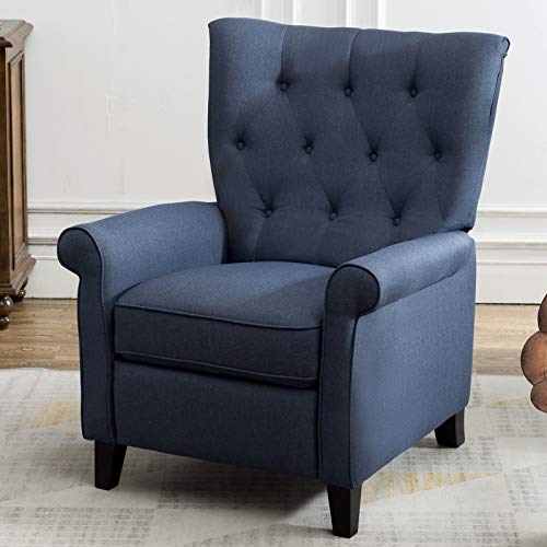 ANJ Elizabeth Push Back Recliners Compact Roll Arm Wingback Accent