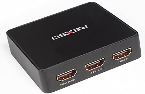REXSO H3 HDMI 2.0 4K@60 Audio/Video Splitter 1 In 2 Out Supports Bandwidth 18Gbps Switch for PC, AV Receiver, Computer, LCD with Power Adaptor