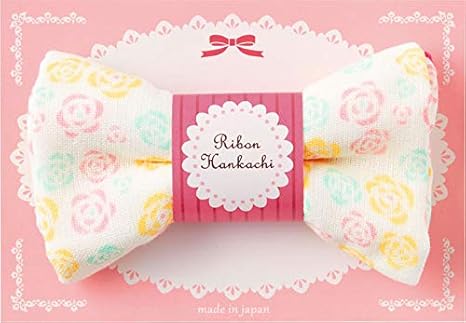 Amazon Co Jp ミヤモトタオル Miyamoto Towel おくばりギフト リボンハンカチ ローズ イエロー 25 25cm 服 ファッション小物