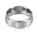 Will Queen 8mm Men's / Women's Matte Light Weight Silver White Comfort Fit Titanium Rings