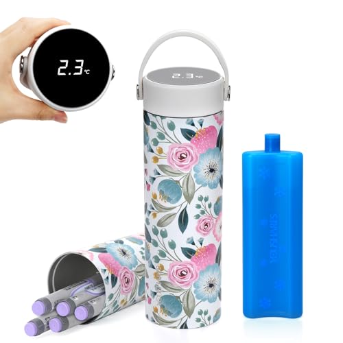 YOUSHARES Insulin Kühltasche mit Temperaturanzeige - 48H Kühlung Smart Tragbare Insulin Pen Tasche mit ℃/℉ Digitaler, Kühlbox Medikamente Reise Etui m