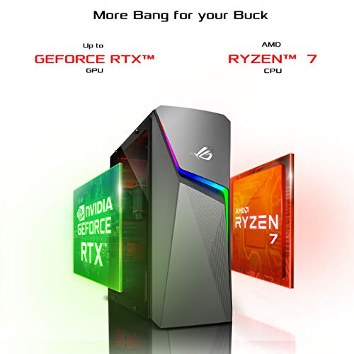 ROG Strix GL10DH Gaming Desktop PC, AMD Ryzen 7 3700X, GeForce GTX 1660 Ti, 16GB DDR4 RAM, 512GB SSD + 1TB SSD, Wi-Fi 5, Windows 10 Home, GL10DH-PH762