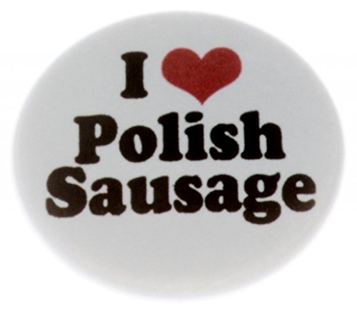 A&T Designs Unisex - I Love Polish Sausage 1.25" Pinback Button Pin (heart)