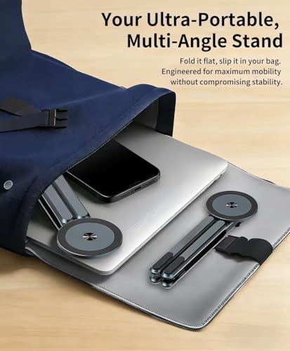 Multi-Purpose Portable Magnetic Stand, Suitable for Smartphones, Pad，Laptop， AluminumAlloy Material,Suitable fortraveling, Official Working and Leisure, and Home Entertainment (Gunmetal Gray)