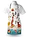Ambesonne Spain Apron, National Elements Design Bull Guitar and Flamingo Dancer Cartoon Style Composition, Unisex Kitchen Bib with Adjustable Neck for Cooking Gardening, Adult Size, Umber