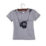 Yoyorule Summer Children Boy Camera Short Sleeve Tops T Shirt