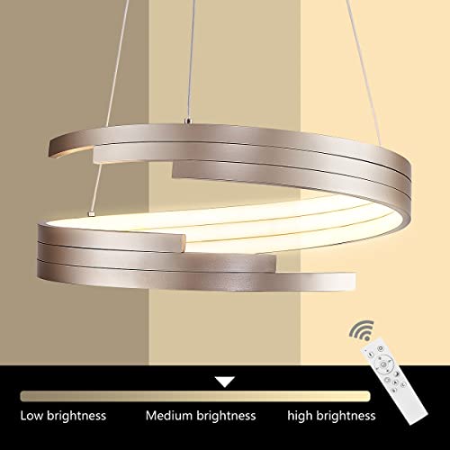 LYQIMM Dimmable Modern LED Pendant Light Fixture with Remote Control, 3 Colors 3000K6500K