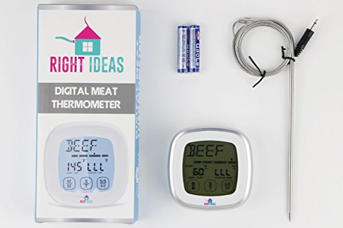 Touchscreen Digital Meat Thermometer, Bbq Thermometer, Oven Safe Probe, For Chicken Beef Fish Pork Turkey Veal Lamb