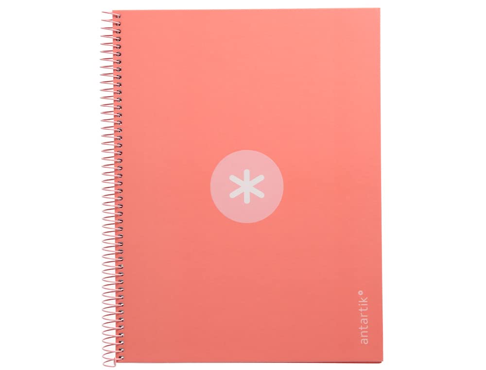 Liderpapel a4 Micro antartik Spiral Notebook Lined Cover 80h 90g Square 5mm 1 Band 4 Drills Light Pink