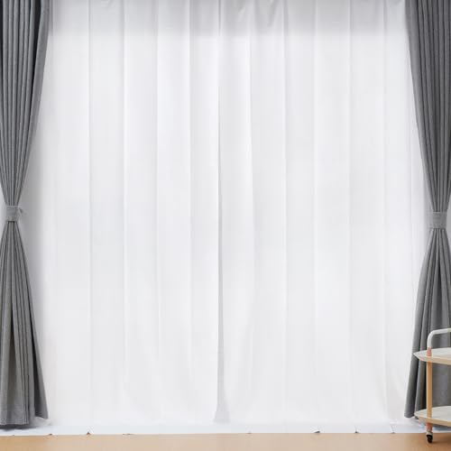 クモリ(Kumori) 省エネ カーテンライナー 冷暖房効率アップ UVカット フック付 長さカット可能 幅150cm×丈225cm 2枚入 ホワイト