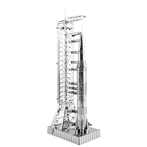 41ED0GBLMFL Fascinations Metal Earth 3D Metal Model Kits Set of 2 - Apollo CSM with LM and Apollo Saturn V with Gantry - Image 3