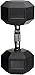 Amazon Basics Rubber Hex Dumbbell Hand Weight, 40 pound, Single, Black