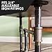 PIPE DECOR 3/4” x 12” Black Steel Plumbing Pipe, Pre Cut, Industrial Steel Grey Fits Standard 3/4 Inch Threaded Black Malleable Iron Fittings, Build Vintage DIY Furniture, 4 Pack