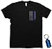 Thin Blue Line Flag Leo Police Support Front & Back Men's T-Shirt & Keychain Gift Black (Large)