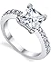 Bonndorf 1.25 Carat Princess Cut Cubic Zirconia CZ Sterling Silver 925 Engagement, Wedding Ring Sizes 5 to 8