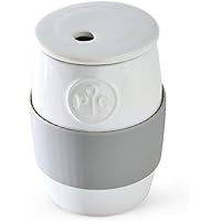 Pampered Chef Ceramic Egg Cooker | Microwave Egg Poacher | Quick Scrambled Eggs Maker | Silicone Sleeve for Easy Grip…