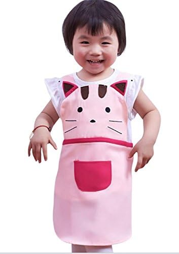 CRB Girls Boys Kids Toddler Elephant Cat Bunny Chef Baking Apron (Pink Cat)