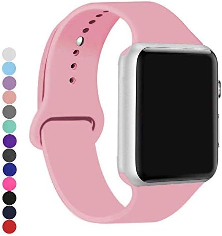 a8Miss Sport Band Compatible for Apple Watch 38mm 42mm Series 1, Series 2,Series 3 or 40mm 44mm Series 4(42mm(44mm) S/M,Pink)