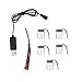Evik 5X 3.7V 150mAh 20C Battery and USB Cable Set For JJRC H20 RC Quadcopter (batteries)