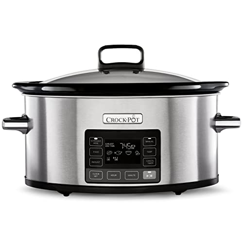 Crockpot TimeSelect Olla de Cocción Lenta Digital | 5,6 L (7+ Personas) | Pantalla Digital y Planificador de Comidas Programable | Función de Mantenimiento del Calor | [CSC066X]