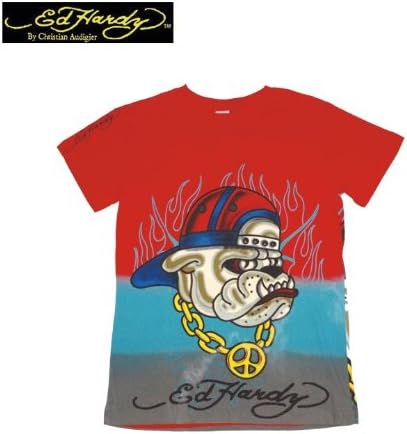 Amazon ｅｄ ｈａｒｄｙ Kids エドハーディー キッズ プリントｔシャツ 5bg210tbdg レッド ジュニアサイズ Tシャツ カットソー 通販