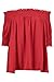 Relipop Women's Fashion Off Shoulder Tops Haft Sleeve Blouses Causal T-Shirts (Large, Red)