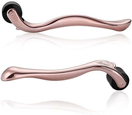 Derma Roller Cosmetic Needling Instrument - 540 Titanium Micro Needle, 0.5mm &amp; 1.0mm - Each Includes Free Storage Case (Rose Gold &amp; Black)