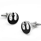 Sirius Jewelry Mens Cufflinks Black Star Wars Rebel Alliance Symbol Cufflinks for Mens with Nice Case