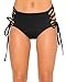 iHeartRaves Side Tie Lace Up High Waisted Rave Booty Shorts (Black, Small)