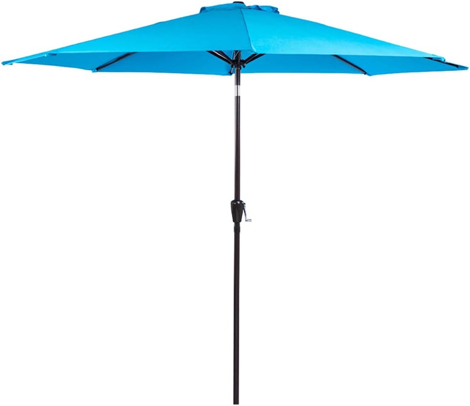 Sundale Outdoor10FT Patio Umbrella Table Umbrella Market Umbrella with Aluminum Pole & Auto Tilt, Polyester Parasol for Patio, Garden, Deck, Backyard, Pool, Blue