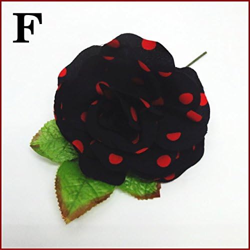 Amazon ｆタイプ スペイン製 フラメンコ ヘッドドレス 大輪バラコサージュ 水玉 葉っぱ付き 個性的見栄えする大きなサイズの薔薇 フラメンコ衣装にぴったり ドット柄の珍しい花 髪飾り ヘアアクセサリー選べるカラー Sk2 A Mika Dress ミカドレス ダンス用品