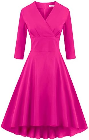 Newdow Lady Vintage Retro 3/4 Sleeve Homecoming Elegant Black Dress