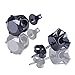 Areke Unisex Stainless Steel Stud Earrings - Mens Womens Round Cubic Zirconia Earring - 6 Pairs