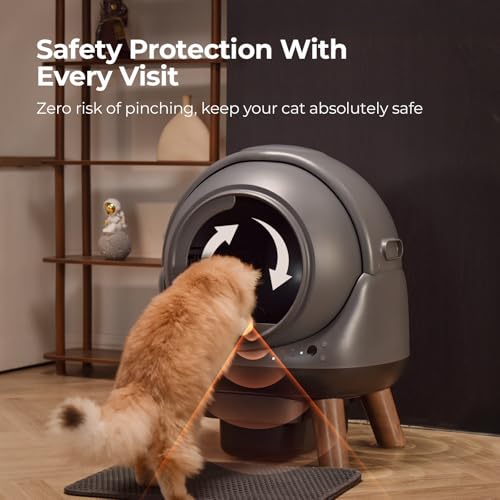 Self Cleaning Litter Box, ZHMZ G1 Automatic Cat Litter Box for Cats, Robot Cat Litter Box with Large Openning/Odor-Control/Dual Safety Protection