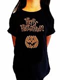 Girl's Fashion T-shirt with Happy Halloween and Pumpkin in Rhinestones