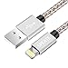 SPEATE,iPhone Charger Cables,3Pack 3FT 6FT 10FT Extra Long Nylon Braid Lightning Cord Charger Cable Compatible with iPhone X 8 7/ 7 Plus/6/6s/6 plus/6s plus/ 5s/5c,iPad, iPod and More (Gold+Gray)
