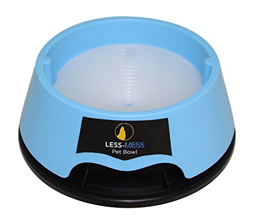 Golden Wolf Products Less-Mess Pet Bowl - Dripless, Anti-Gulping, Spill-Proof, No Skid - Water or Food + Great for dogs, puppy, cats, and small or large breeds - Portable for Travel - Keep Water Fresh