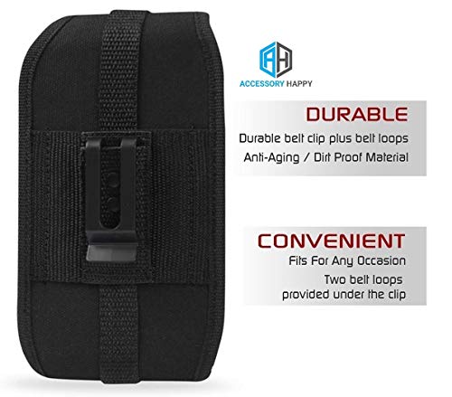 Military Grade Vertical Carrying Pouch Case, Compatible with [iPhone 6 6S 7 8 X (4.7'') Samsung S5 S8 S9 LG J7 K20 & More] Holster with Card Slot Belt Clip-Fits iPhone with Lifeproof Defender Cover - Thumbnail 4