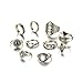 Iumer 10Pcs Vintage Steampunk Cross Moon Midi Finger Knuckle Rings Set Silver