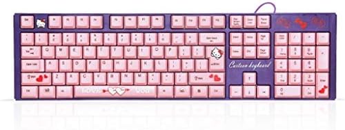 防水サイレントピンクハローキティのノートパソコンのキーボードの漫画 