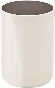 mDesign Cubo de basura con tapa basculante para baño o cocina – Papelera redonda de plástico para desechos – Contenedor de residuos compacto para ...