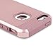 Alkax iPhone 5C Case, 5C Case 2 Piece Heavy Duty Series Shockproof Armor Protective Soft Rubber Inner Skin Slim Bumper & Hard Shell PC Cover for Apple iPhone 5C +1 Stylus Pen (Rose Gold)
