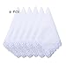 6 Pcs Gift Set Womens Lace Wedding 100%Cotton Handkerchiefs White