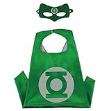 Superhero CAPE & MASK SET Kids Childrens Halloween Costume Green Lantern